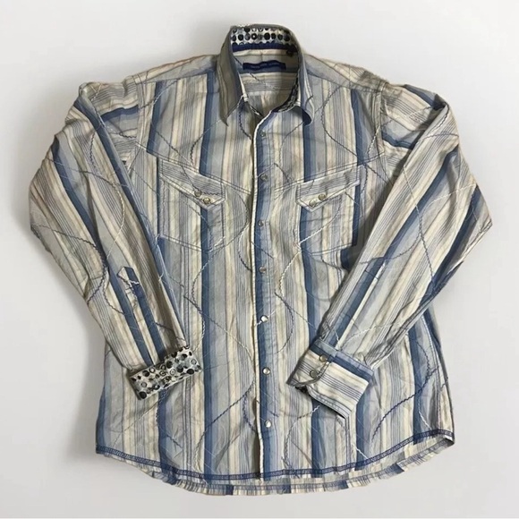 Chic Men’s Western Shirt with embroidery detail sz M - Picture 1 of 8